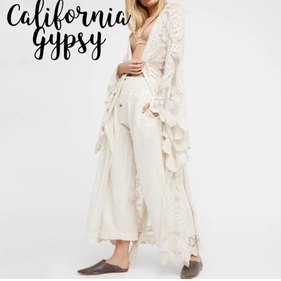 Boho Lace Kimono Duster Coverup - Picture 4 of 16